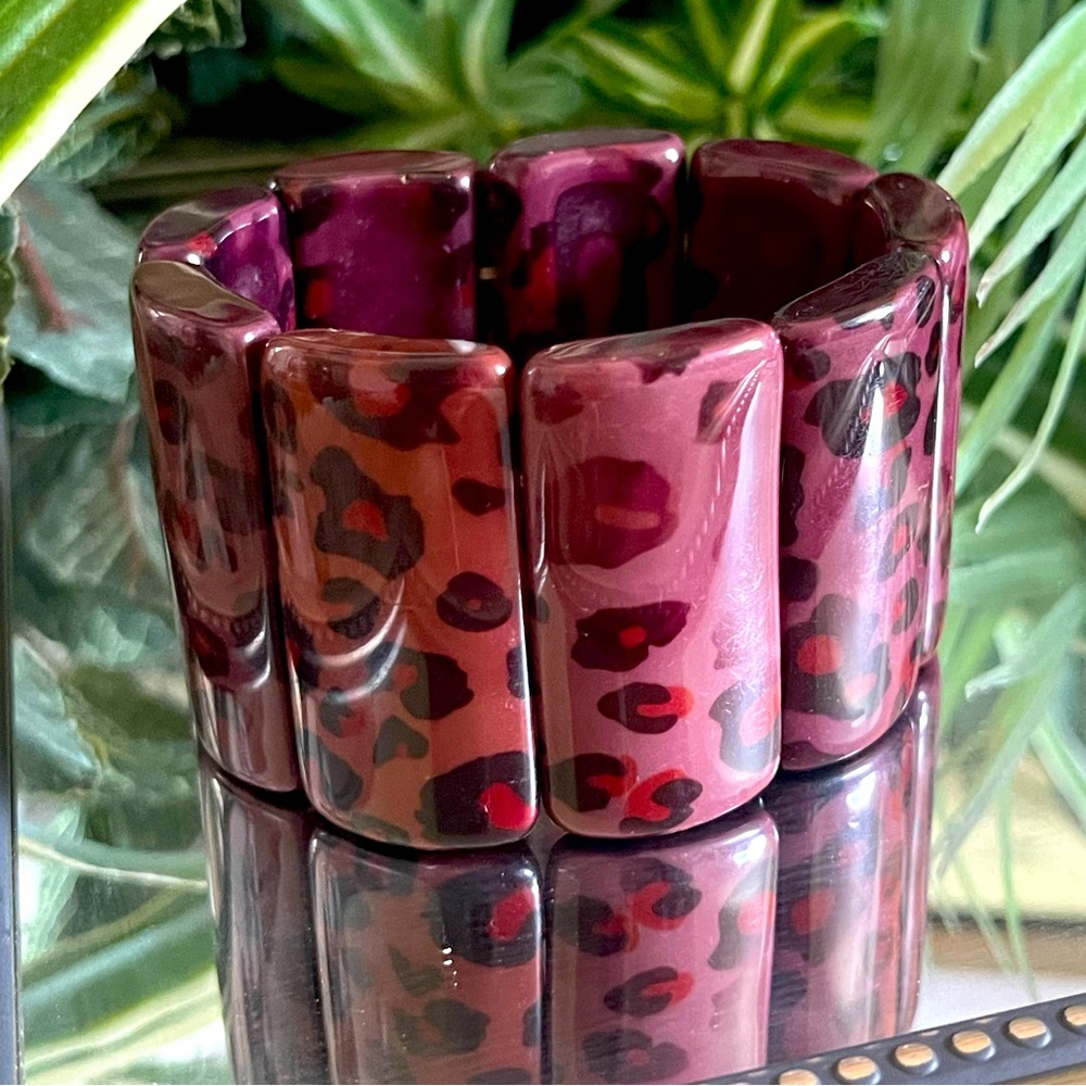 Leopard Stretch Wide Bracelet